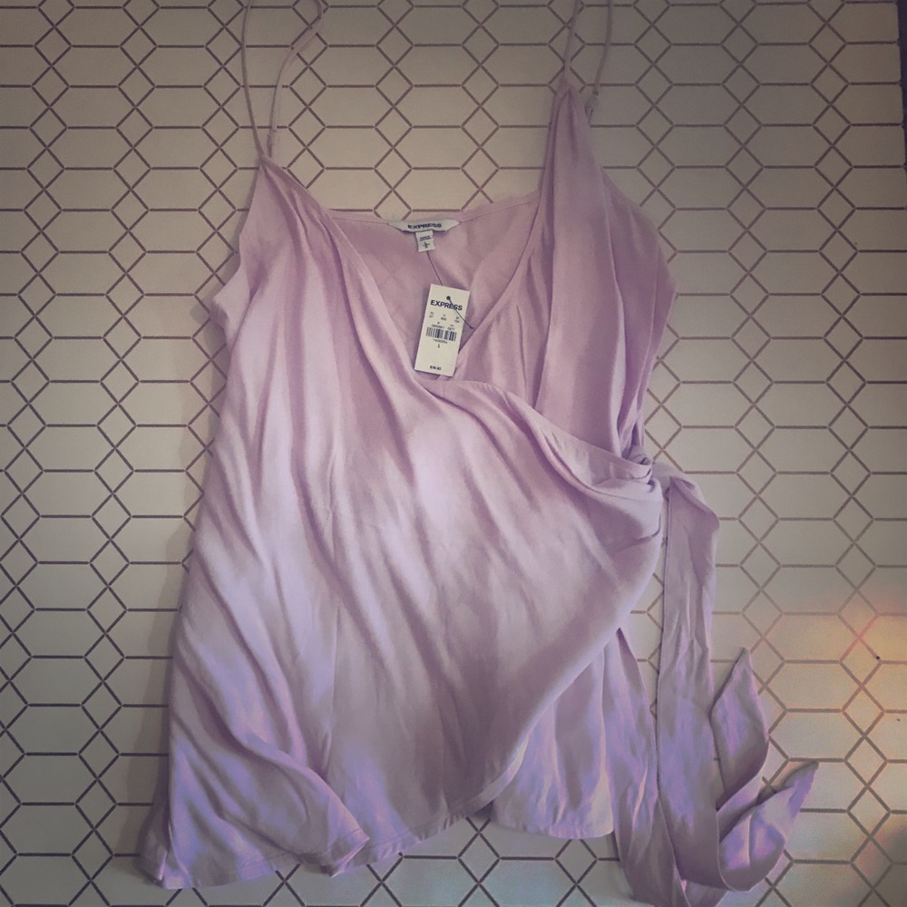 Pink Express wrap-front camisole NWT size L